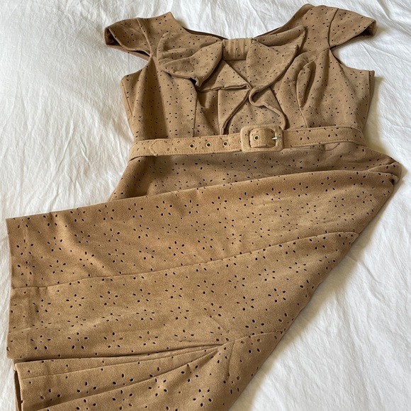 Eva Franco Faux Suede Bow Detail Dress size 4 - Picture 2 of 8